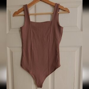 Abercrombie & Fitch Mauve Square-Neck Bodysuit